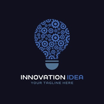 Innovation idea logo with creative bulb design illustration vector