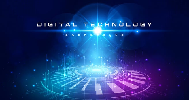 Digital technology speed internet network connection blue purple background, cyber information, abstract data connect communication, innovation metaverse futuristic tech, Ai big data, illustration 3d vector