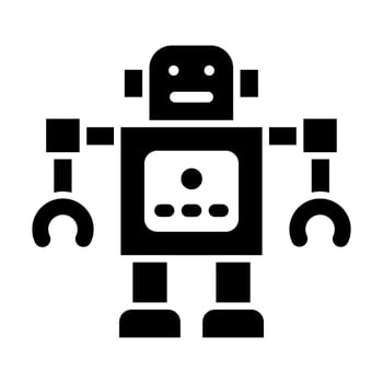 Toy Robot Vector Glyph Icon Design