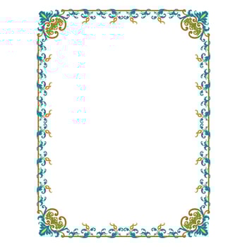 calm colored classic frame with floral ornament vector