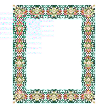 calm colored classic frame with floral ornament vector