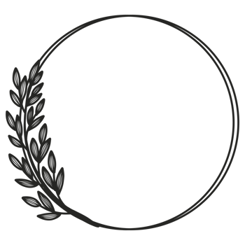 Hand Drawn Leaf Wreath png