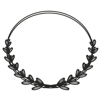 Hand Drawn Leaf Wreath png
