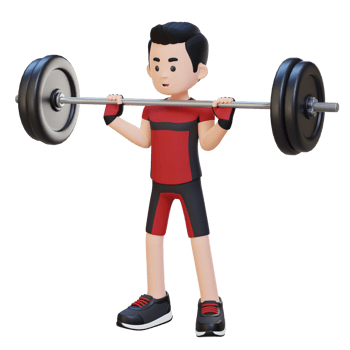 3D Sportsman Character Building Shoulder Strength with Overhead Press Workout png