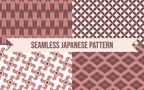 Japanese Seamless Pattern Red vector