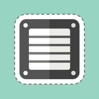 Sticker line cut Window Fan. related to Air Conditioning symbol. simple design editable. simple illustration vector