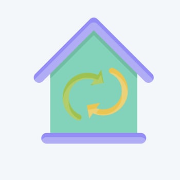 Icon Circulating Air. related to Air Conditioning symbol. flat style. simple design editable. simple illustration vector