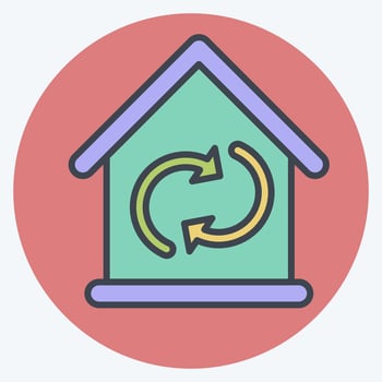 Icon Circulating Air. related to Air Conditioning symbol. color mate style. simple design editable. simple illustration vector
