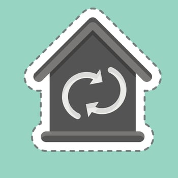 Sticker line cut Circulating Air. related to Air Conditioning symbol. simple design editable. simple illustration vector