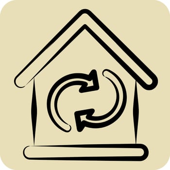 Icon Circulating Air. related to Air Conditioning symbol. hand drawn style. simple design editable. simple illustration vector