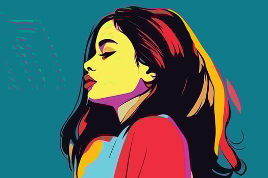 young woman pop art vector illustration