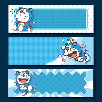 Cute Blue Cat Banner Template vector