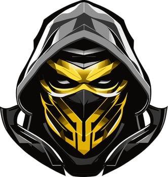 vector illustration of evil bandit cartoon