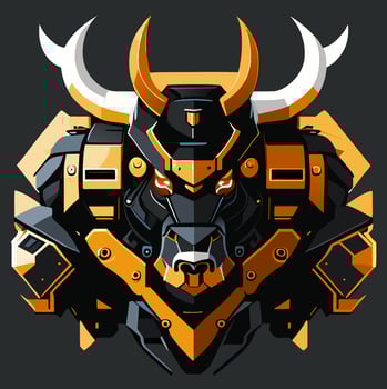vector illustration of bison robot