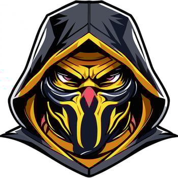 vector illustration of evil bandit cartoon