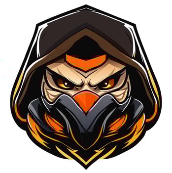 vector illustration of evil bandit cartoon