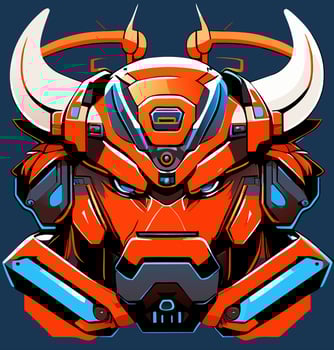 vector illustration of bison robot