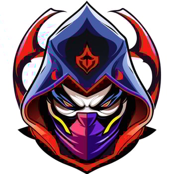 vector illustration of evil bandit cartoon