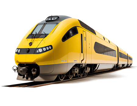 modern high speed train on a transparent background png