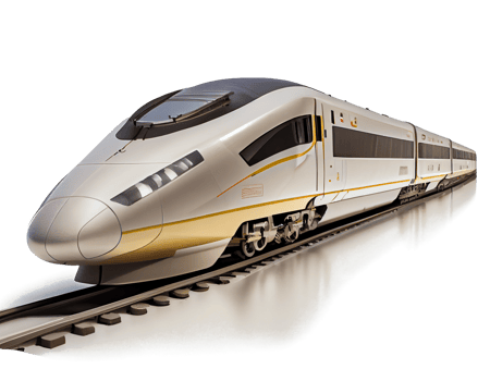 modern high speed train on a transparent background png