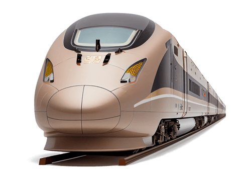 modern high speed train on a transparent background png