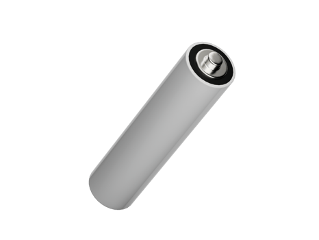 AA Size battery isolated, blank rechargeable battery double a or triple a size 3d illustration png