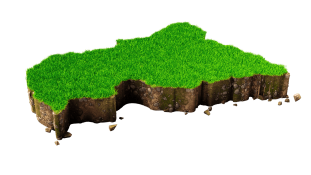 Central African country Grass and ground texture map 3d illustration png