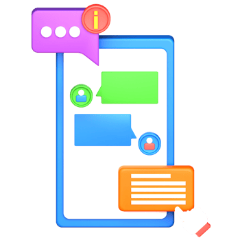 3d rendering of chat information illustration with transparent background png