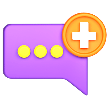 3d rendering of add chat icon png