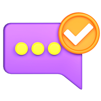 3d rendering of approved chat icon png