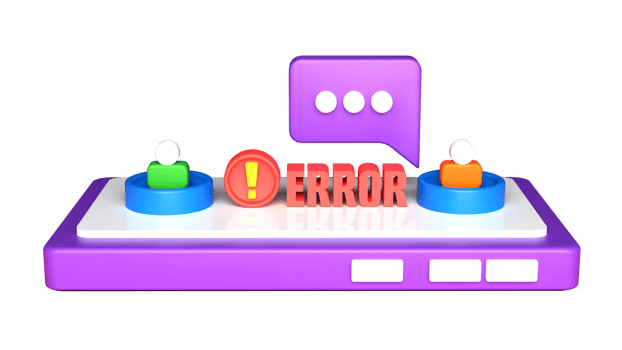 3d rendering of error chat illustration with transparent background png
