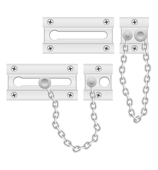 metal latch for closing doors vector illustration isolated on white background