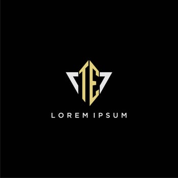 TE initial monogram logo for shape triangle creative design vector