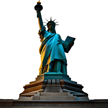 Statue of Liberty and Ellis Island  generative with AI png