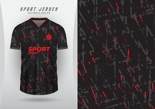 Sports backgrounds, jersey, soccer jerseys, running jerseys, racing jerseys, grunge patterns, black and red. vector
