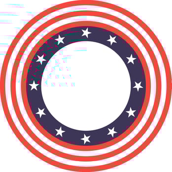 Sticker, tag or label in American Flag colors. vector