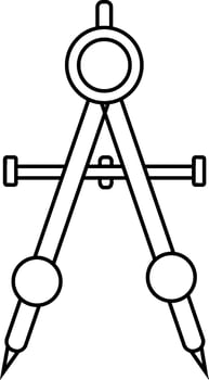Illustration of a drawing compass. vector