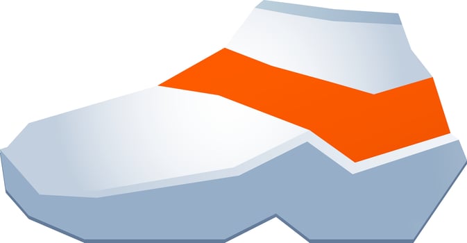 Orange and white shoe. vector