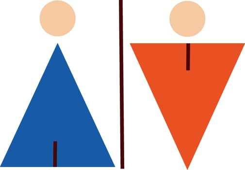 Flat illustration of man and woman toilet icon. vector