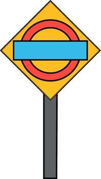 Stylish blank road sign. vector