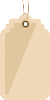 Isolated illustration of brown color tag or label. vector
