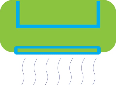 Green and blue air conditioner. vector