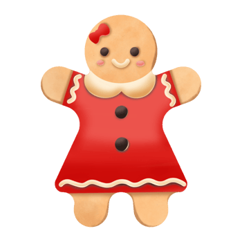 gingerbread woman cookies hand drawn illustration water color png
