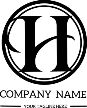H initial logo for photography and other business. simple logo for name. vector