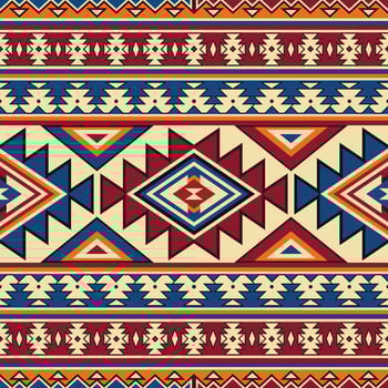 Native pattern american tribal indian ornament pattern geometric ethnic textile texture tribal aztec pattern navajo mexican fabric seamless Vector decoration fashion