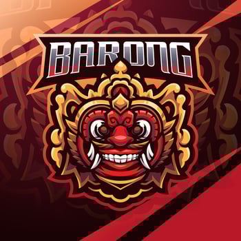Barong esport mascot logo design vector