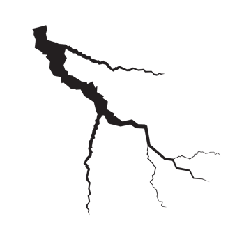 Land surface breaks, cracked ground png symbol isolated on transparent background