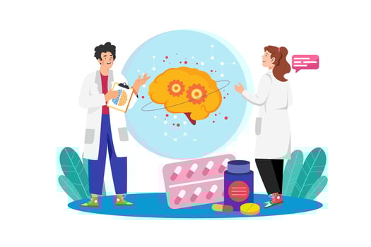 AI enhances medical diagnostics and treatment. vector