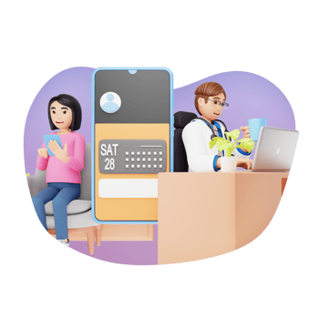 Book Online Doctor Appointment, 3D Character Illustration png
