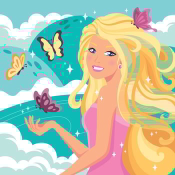Beautiful Blond Girl Doll vector